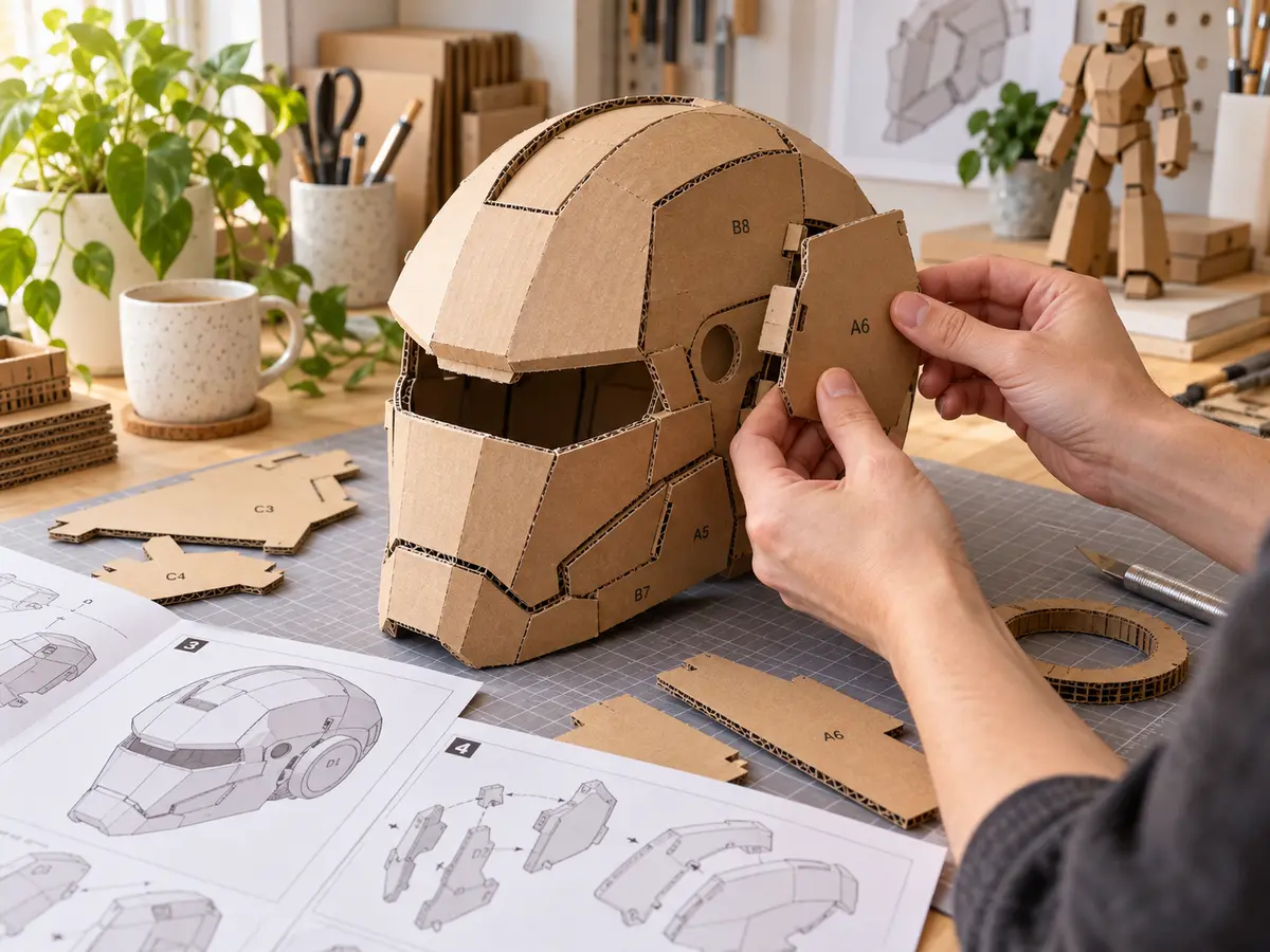 Testing numbered cardboard pattern pieces
