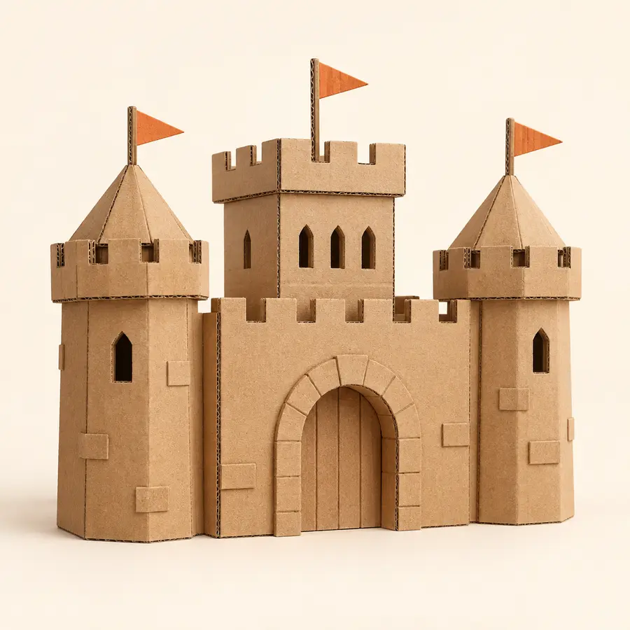 Simple cardboard castle