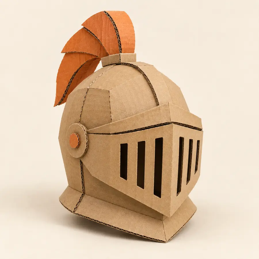 Simple cardboard helmet