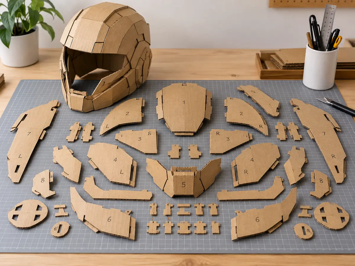 Numbered cardboard parts