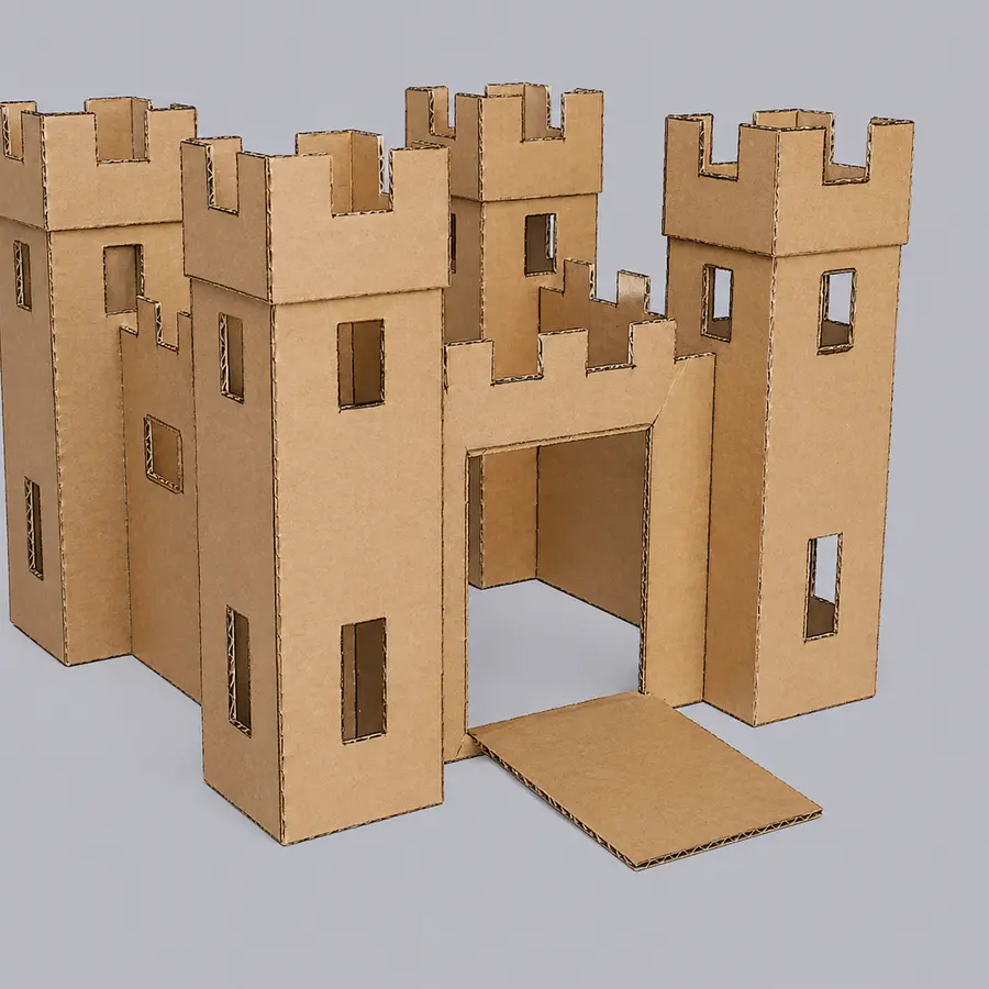 Castle cardboard pattern