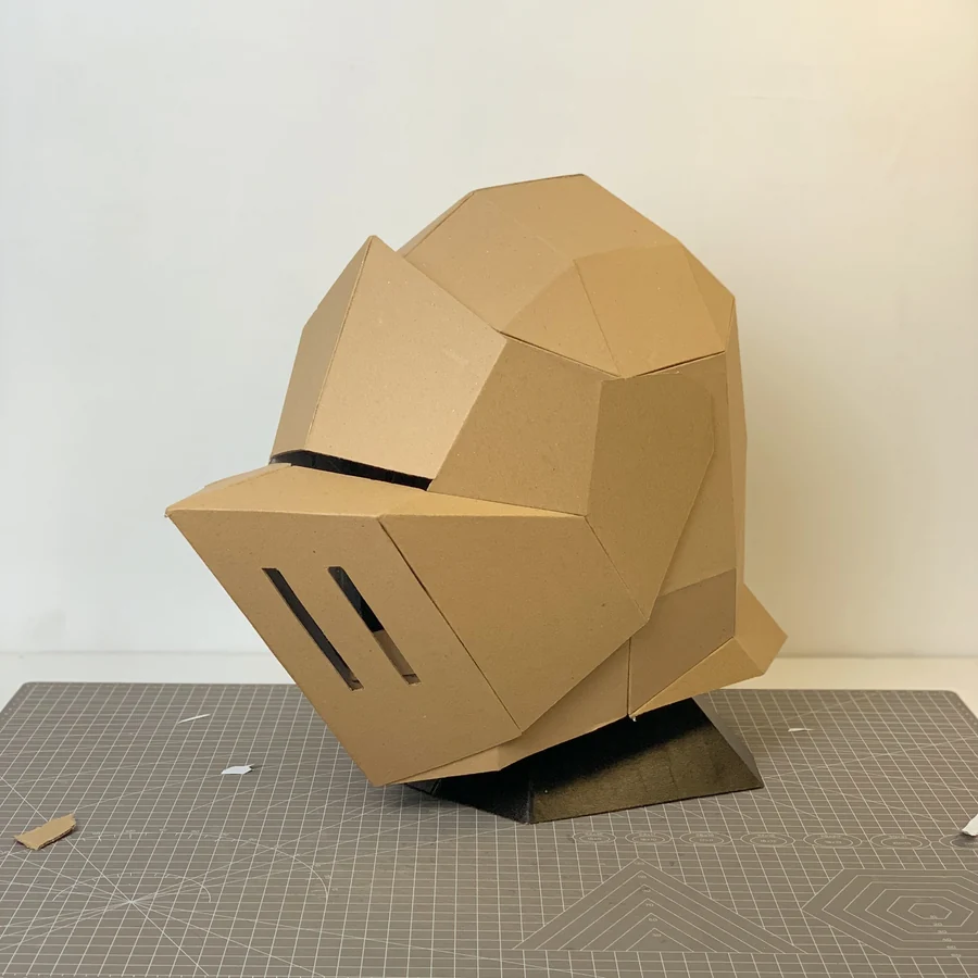 Medieval Bascinet Helmet cardboard pattern