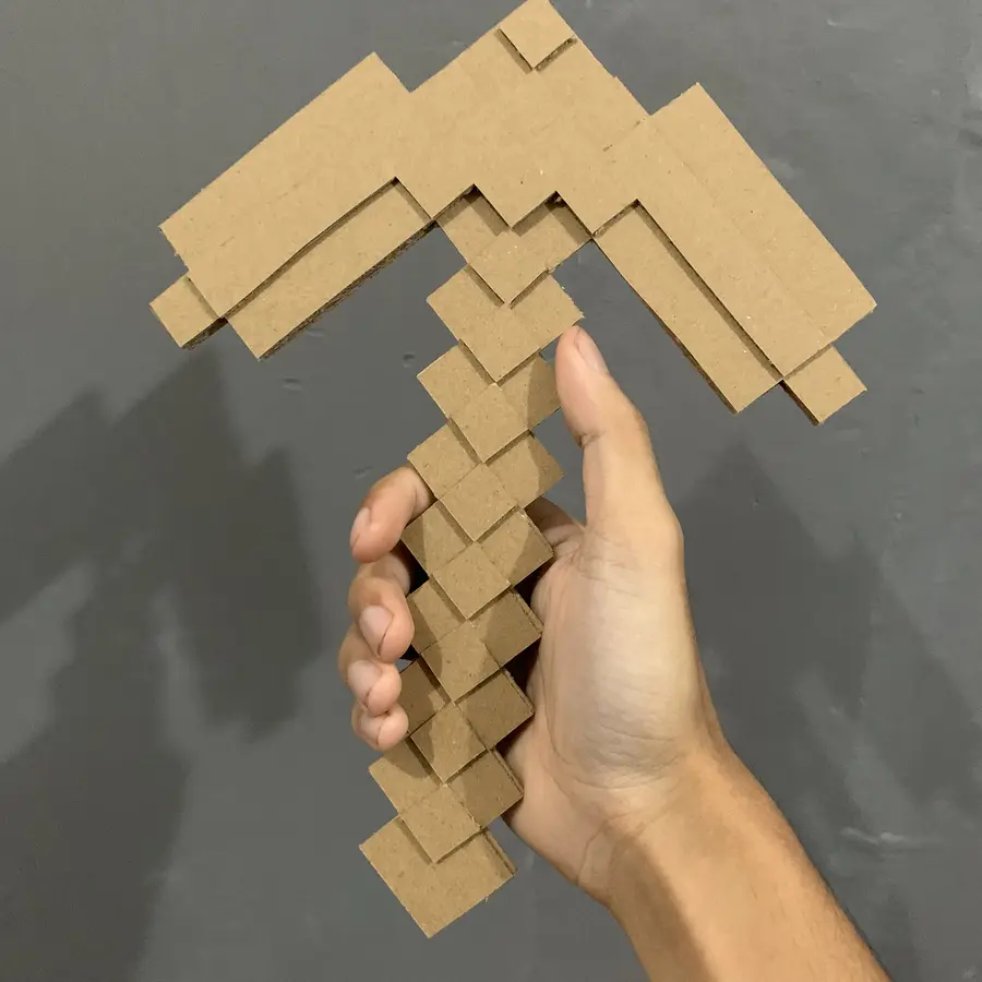 Minecraft Pickaxe cardboard pattern