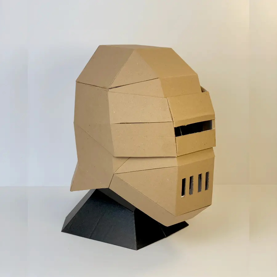 Robot Helmet cardboard pattern